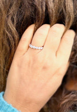 Load image into Gallery viewer, Round Cut Moissanite Half Eternity Band Style Large 3.50mm Set In 14K Solid Rose Gold Bridal Wedding Band Eternity Ring For Her 1.25ctw
