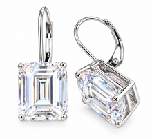 Load image into Gallery viewer, Emerald Cut Diamond Prong Set Earrings 14K Gold 6.00 CTW
