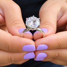 Load image into Gallery viewer, Round Diamond Split Shank Solitaire Engagement Ring 14K Gold 5.00 CT
