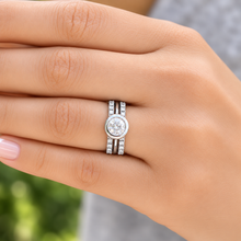 Load image into Gallery viewer, Round Diamond Halo Three Ring Bridal Set 14K Gold 1.80 CTW
