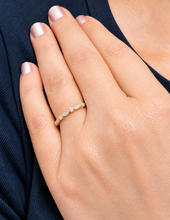 Load image into Gallery viewer, Round Moissanite Antique Filigree Half Eternity Wedding Band 14K Yellow Gold 0.15 CTW
