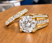 Load image into Gallery viewer, Round Diamond Inner Halo Bridal Ring Set IGI Certified 14K White Gold 7.50 CTW

