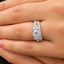 Load image into Gallery viewer, Round Natural Diamond Bridal Ring Set GIA Certified 14K White Gold 2.25 CTW
