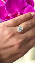 Load and play video in Gallery viewer, Elongated Oval Shape Moissanite 11x8mm Engagement Ring Solitaire Four Prong Set Bridal Wedding Ring Minimalist Design 14k Yellow Gold 4.00ct
