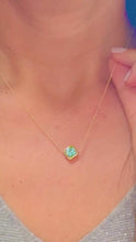 Load and play video in Gallery viewer, Natural Square Aquamarine Bezel Set Solitaire Necklace Minimalist Dainty 14k Solid Yellow Gold Chain Pendant Bridal Anniversary Gift 2.00ct

