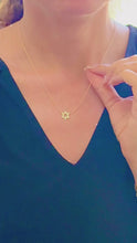 Load and play video in Gallery viewer, Star Of David Style CVD Diamond Pendent And Chain in 14K Solid Yellow Gold Necklace Minimalist Style Wedding Bridal Gift For Her
