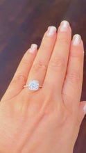 Load and play video in Gallery viewer, Round Cut Moissanite Engagement Ring Set In 14k Solid Yellow Gold Bridal Ring Halo Style Bridal Wedding Ring 2.50ctw

