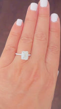 Load and play video in Gallery viewer, Emerald Cut Moissanite And Round Cut Sides Engagement Ring Set In 14k Yellow Gold Wedding Ring Bridal propose Ring 5.25ctw
