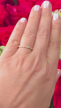 Load and play video in Gallery viewer, Round Cut Cvd Diamonds Half Eternity Band Bridal Band Antique Filigree Style Wedding Band Ring 14K Yellow Gold 0.15ctw
