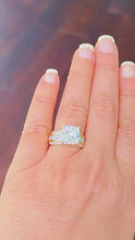 Load and play video in Gallery viewer, Cushion Cut And Round Cut Sides Diamond Engagement Ring IGI Certified 14k Solid Yellow Gold Hidden Halo Wedding Ring Bridal Ring 5.50 G-VS2
