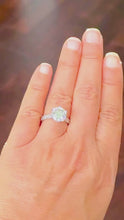 Load and play video in Gallery viewer, Round Cut Moissanite Engagement Ring Solitaire Bridal Ring Crown Prongs Filigree Style Shank Wedding ring Solitaire 14k White Gold 3.00ct
