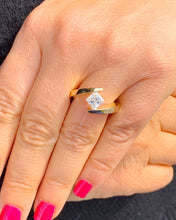 Load image into Gallery viewer, GIA/IGI Certified 14k yellow gold Princess Cut Diamond Engagement Ring Tension Set Wedding, Anniversary, Bridal 1.00ctw F-VS2
