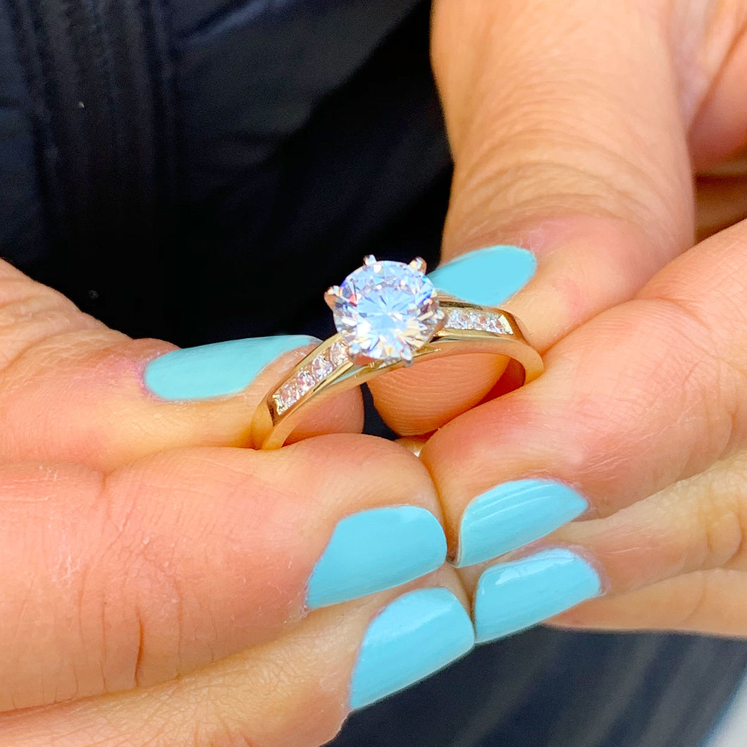 GIA/IGI Certified 14k Solid Yellow Gold Round Cut Diamond Engagement Ring Wedding Set 1.15ctw F-VS2