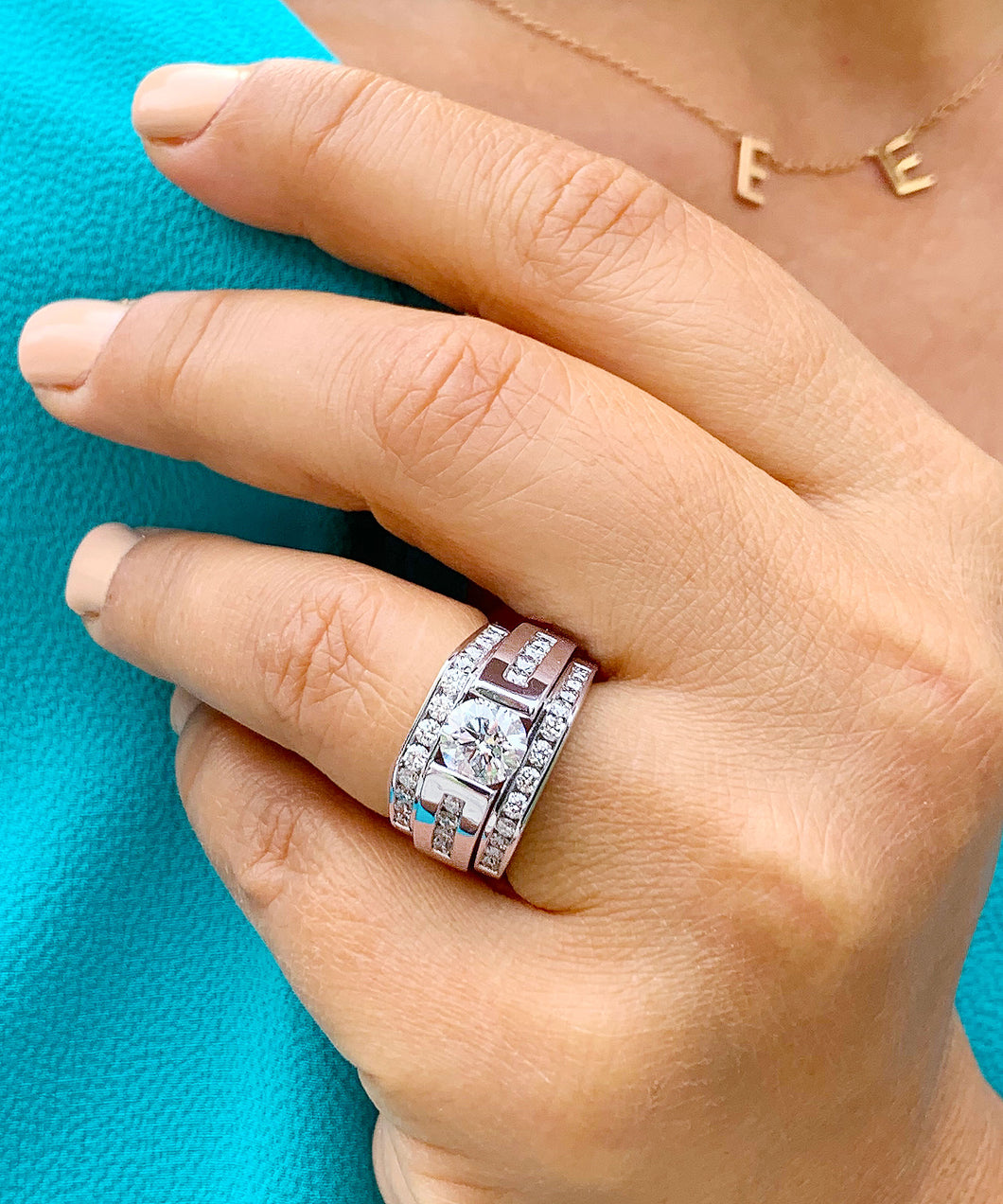 GIA/IGI Certified 14k White Gold Round Cut Diamond Engagement Ring Band Tension 1.20ct F-VS2