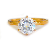 Load image into Gallery viewer, 1.20 Carat set in 14k solid rose gold round cut forever one moissanite engagement ring solitaire, bridal set, wedding, anniversary
