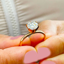 Load image into Gallery viewer, 1.20 Carat set in 14k solid rose gold round cut forever one moissanite engagement ring solitaire, bridal set, wedding, anniversary
