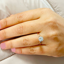 Load image into Gallery viewer, 1.20 Carat set in 14k solid rose gold round cut forever one moissanite engagement ring solitaire, bridal set, wedding, anniversary
