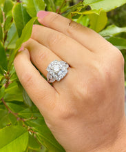 Load image into Gallery viewer, 14K Solid And Heavy White Gold Round Cut And Baguettes Cut Natural Diamond Engagement Ring Antique Style 2.50ctw
