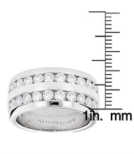 Load image into Gallery viewer, Men&#39;s 14K Solid And Heavy White Gold Round Cut Natural Diamonds Ring Band channel Set Style 2.00ctw
