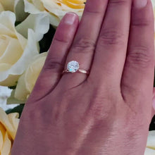 Load and play video in Gallery viewer, 1.20 Carat set in 14k solid rose gold round cut forever one moissanite engagement ring solitaire, bridal set, wedding, anniversary

