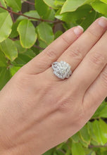 Load and play video in Gallery viewer, 14K Solid And Heavy White Gold Round Cut And Baguettes Cut Natural Diamond Engagement Ring Antique Style 2.50ctw
