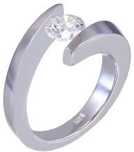 Load image into Gallery viewer, 14K White Round Diamond Engagement Ring Tension Solitaire 1.00ctw h-vs2 EGL USA
