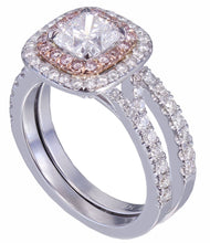 Load image into Gallery viewer, GIA I-VS2 14K White Gold Cushion Cut Diamond Engagement Ring And Band 1.90ct

